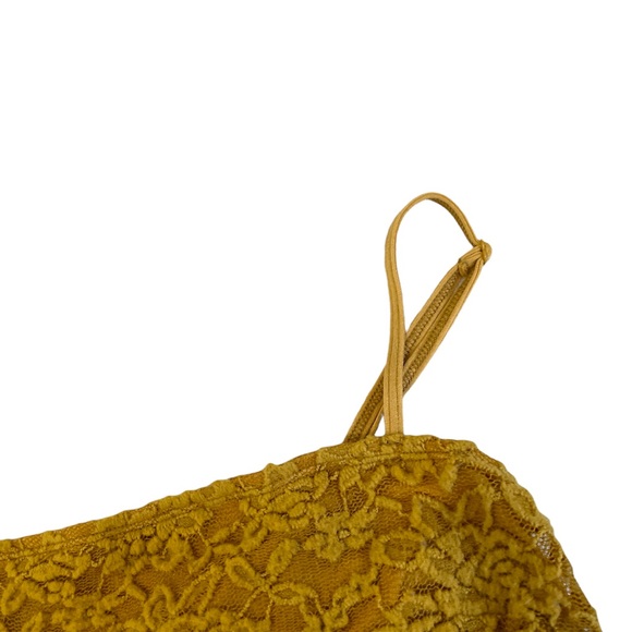 ❤️‍🔥3/$22❤️‍🔥 Mustard yellow cheeky floral lace cami bodysuit - Picture 6 of 13